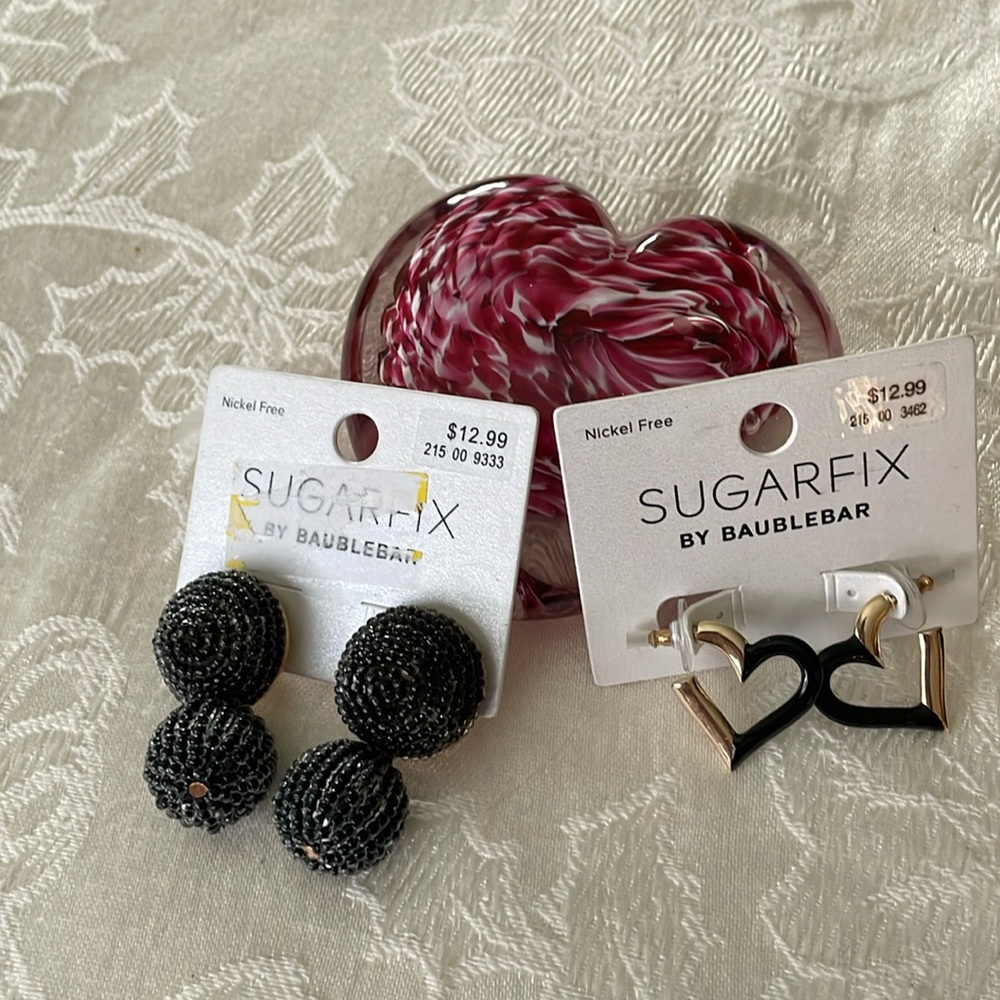 New On Cards Sugarfix Baublebar Pierced Earrings Hearts & Beaded